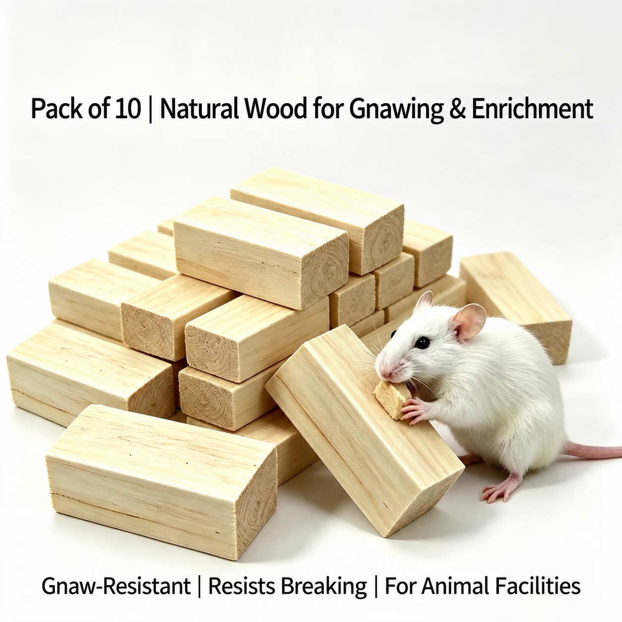 Poplar Chew Blocks for Rats and Mice — 10 Blocks (Trial Pack)