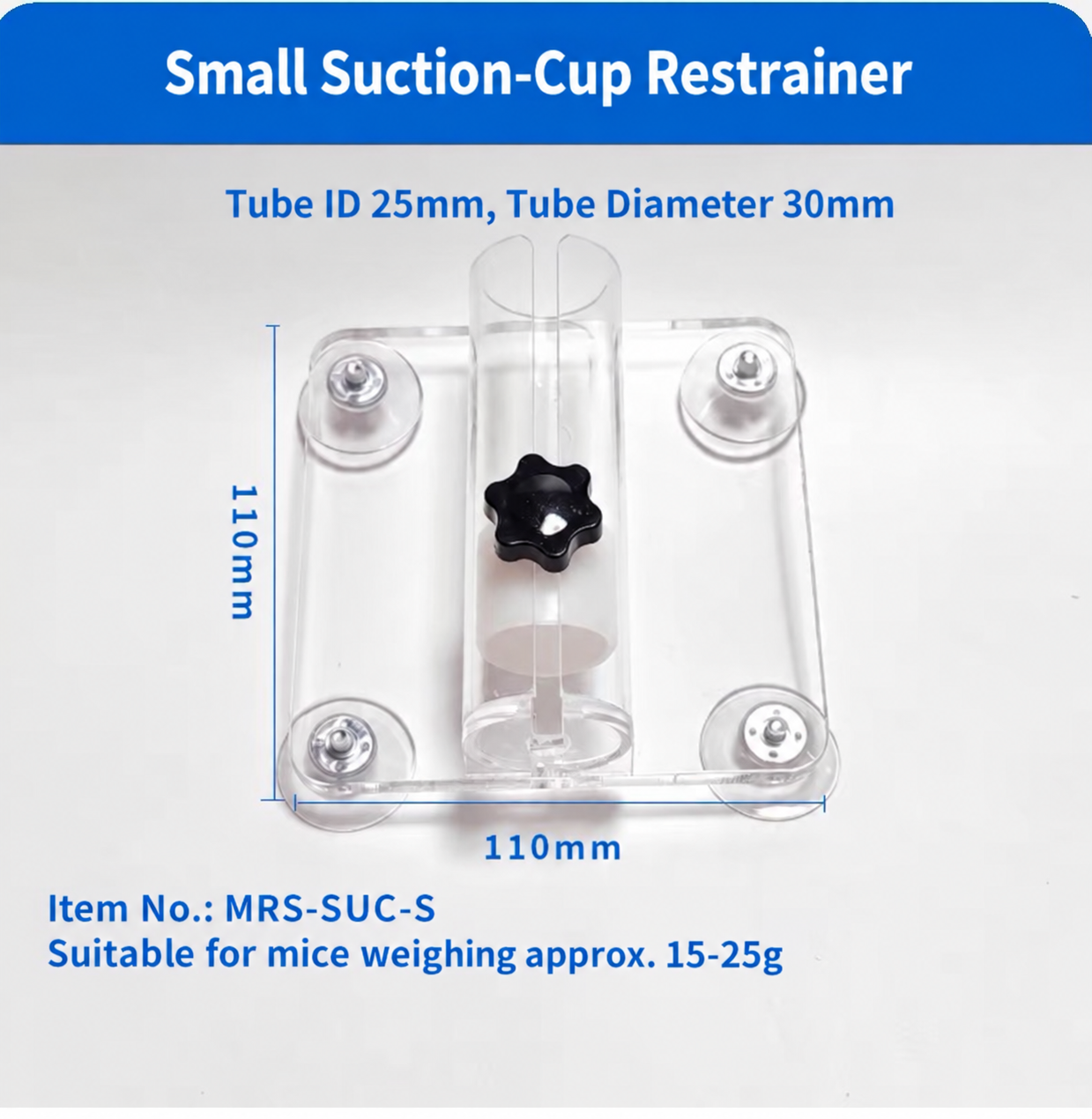 Mouse restrainer with suction base — small