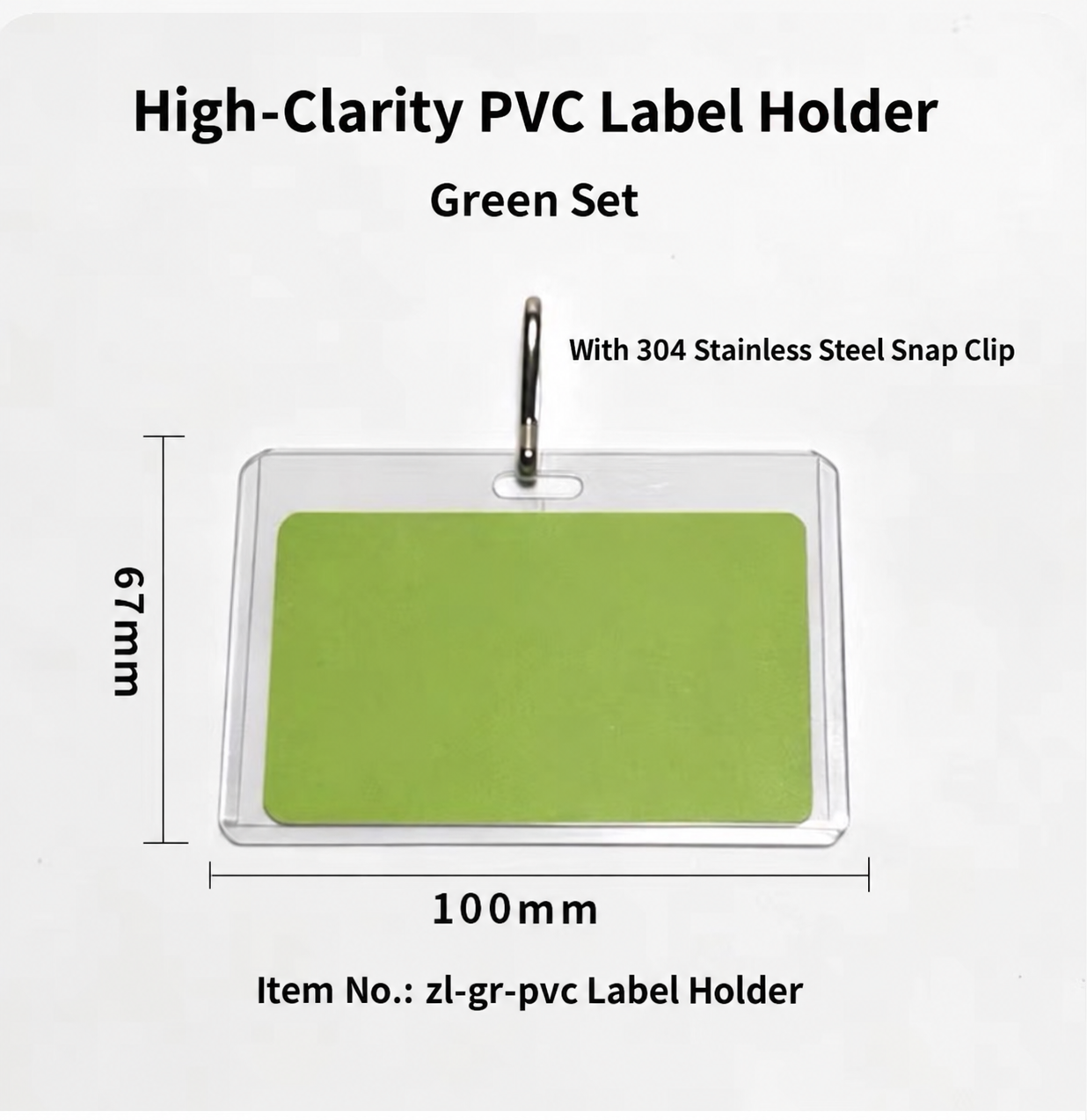 Green Set — Clip, Tag Holder and Paper Insert