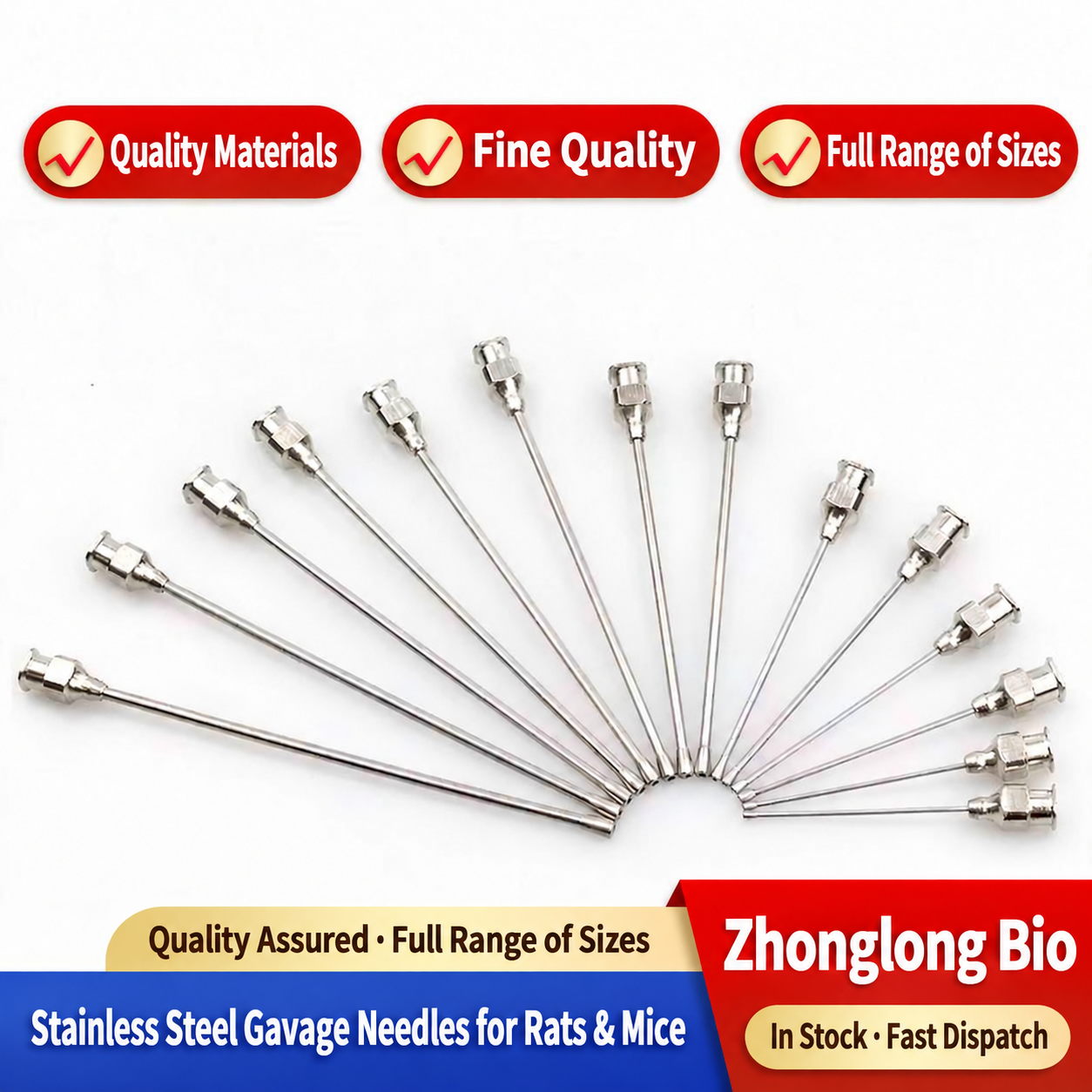 Straight Oral Gavage Needles for Mice