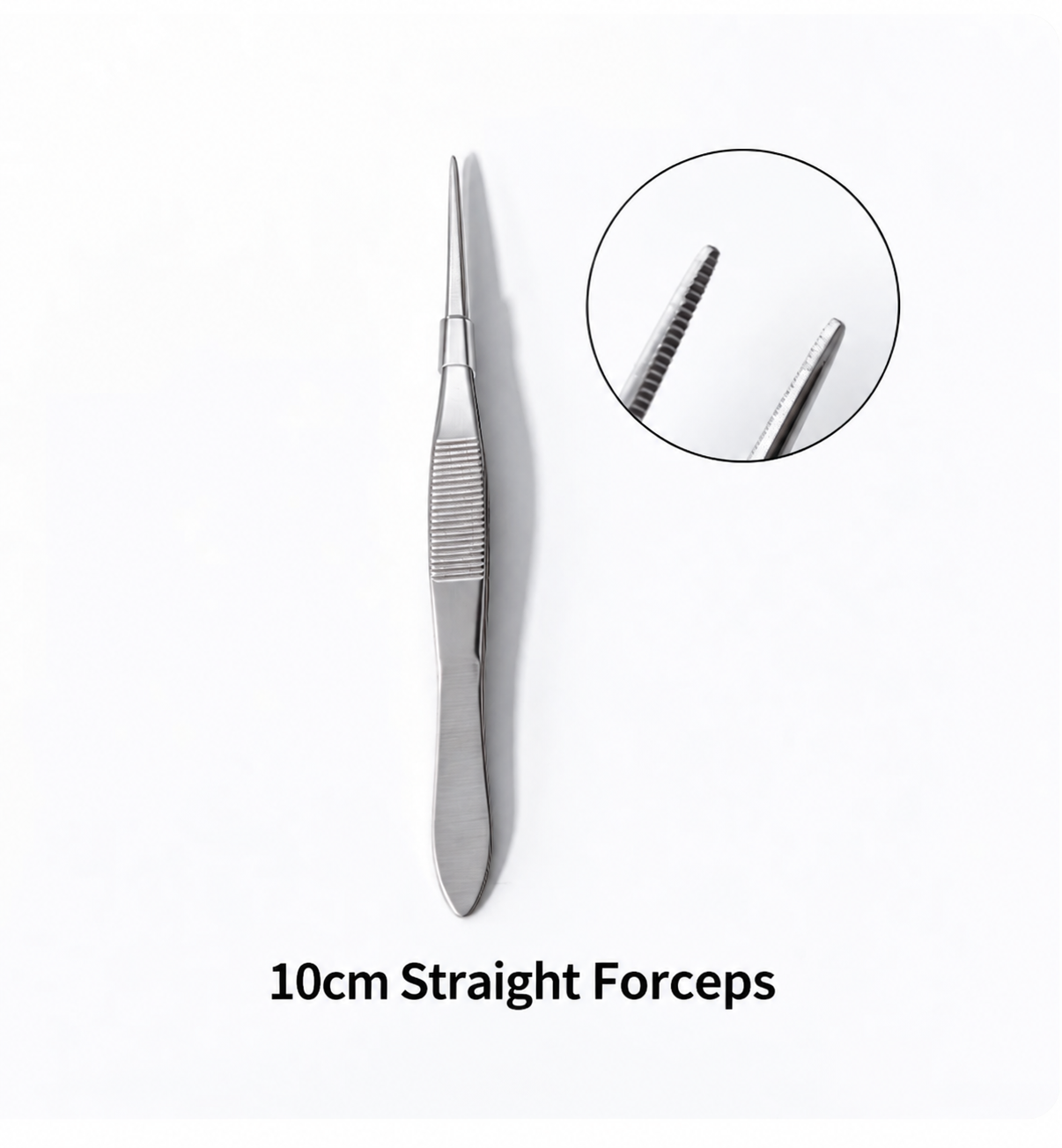 10 cm straight-tip forceps — pack of 10