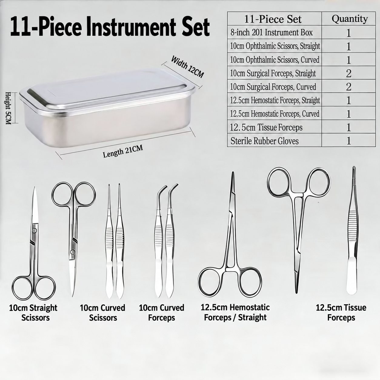 11-piece instrument set with case