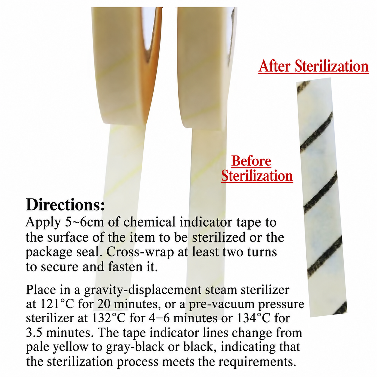 Steam Sterilization Indicator Tape image 4