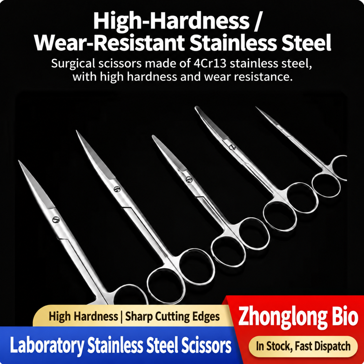 Small-Animal Dissection, Ophthalmic and Tissue Scissors